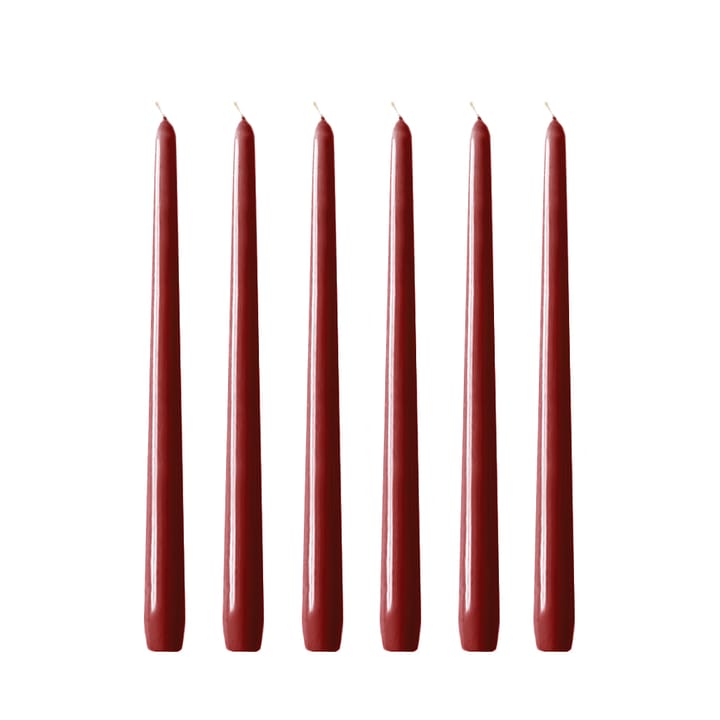 Herrgårdsljus candles 30 cm 6-pack  - Wine red glossy - Hilke Collection