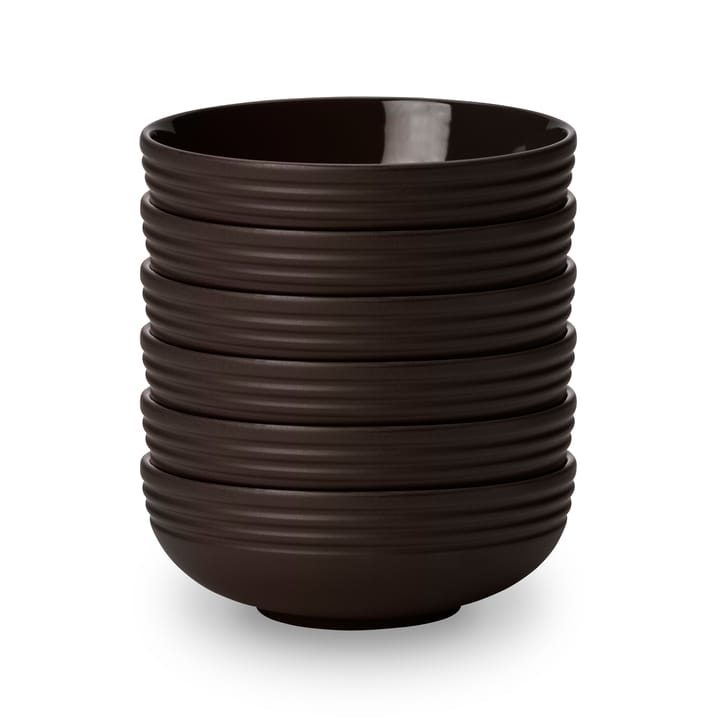 Lines bowl Ø16 cm 6-pack - brown - NJRD