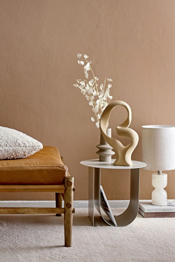Round shapes meet straight lines is one of the top interior design trends for autumn 2021 - here is Cher side table from Bloomingville.