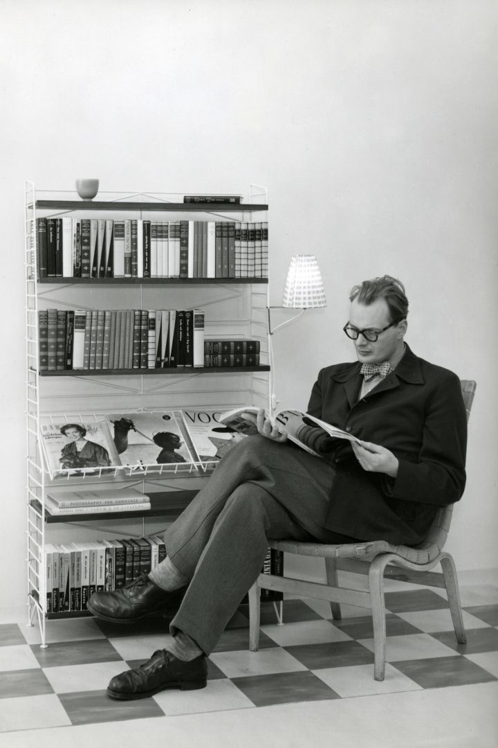 String shelf pocket is a true scandinavian design classic, here with its founder Nisse Strinning. 