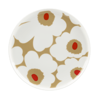 White beige red plate 20 cm