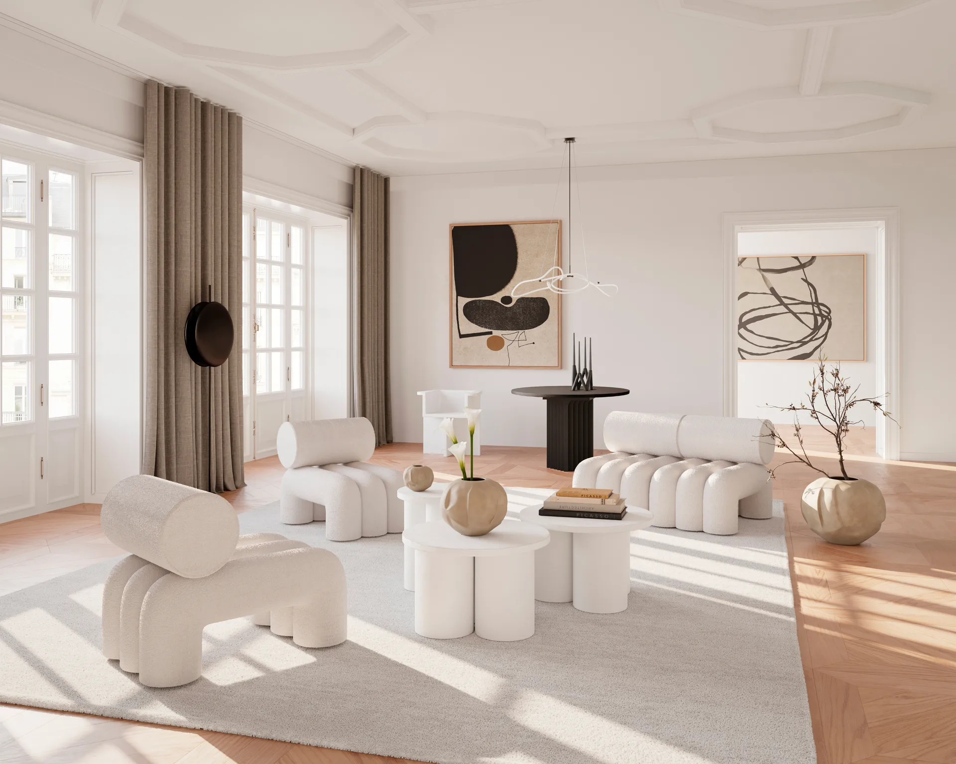 Arc dining table Ø120 cm, Coffee black oak 101 Copenhagen