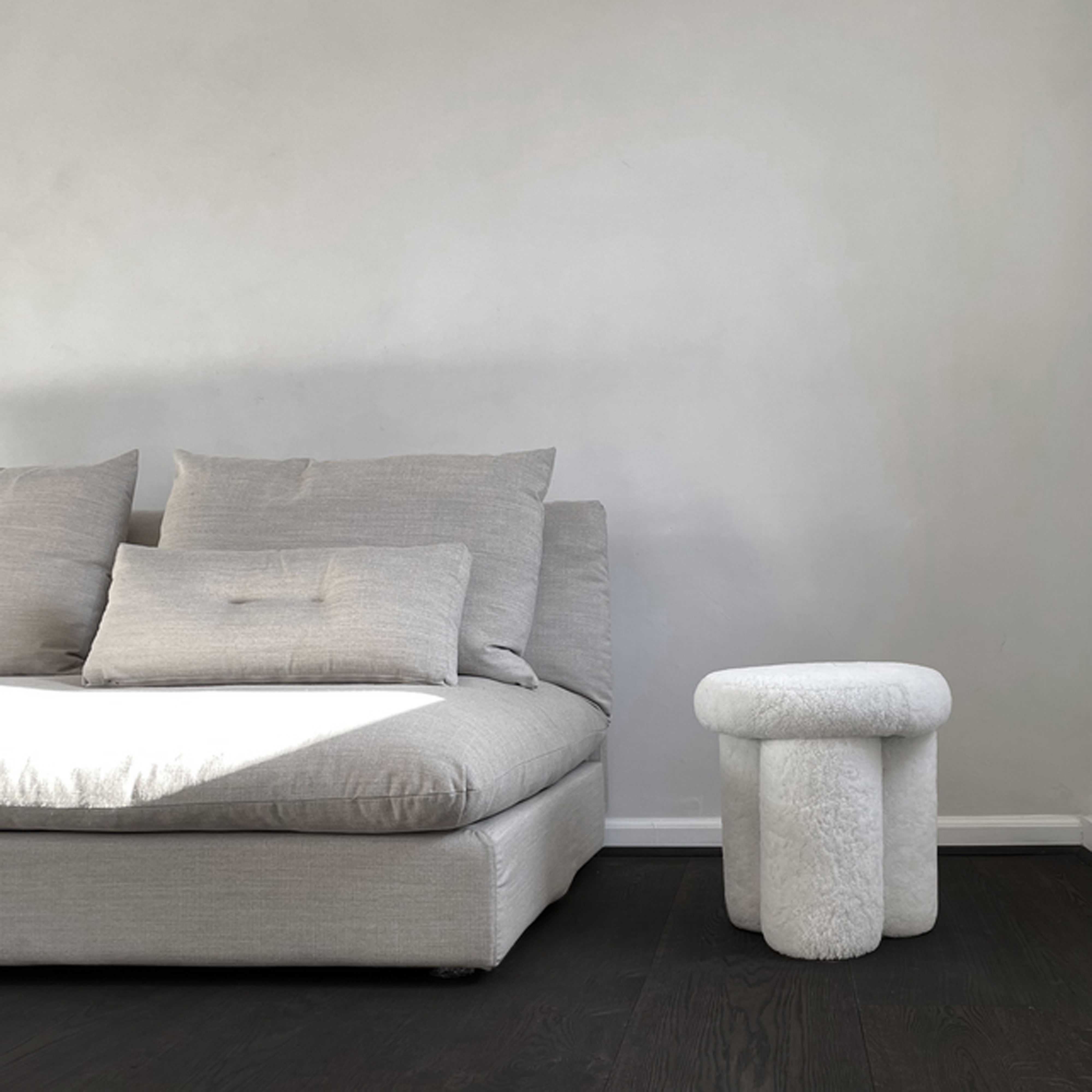 Big Foot stool sheep skin from 101 Copenhagen - NordicNest.com