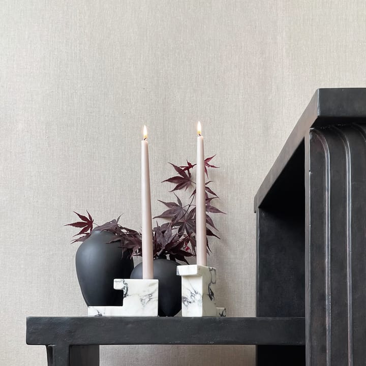 Brick low candle holder 7.5x14 cm - Calacatta - 101 Copenhagen