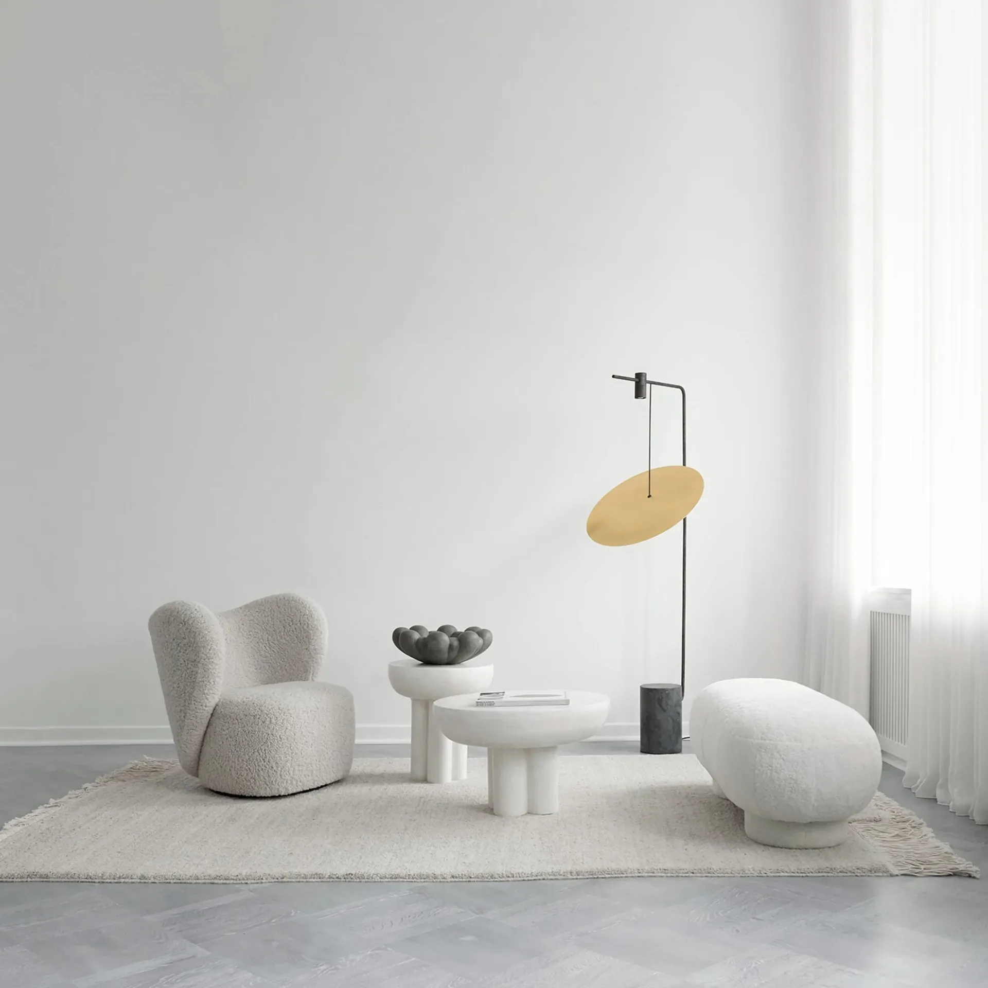 Crown side table tall Ø45 cm, Bone white 101 Copenhagen