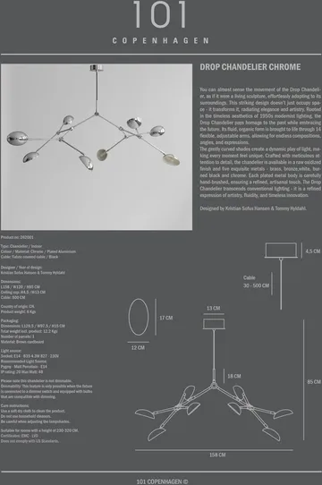 Drop Chandelier chandelier - Chrome - 101 Copenhagen