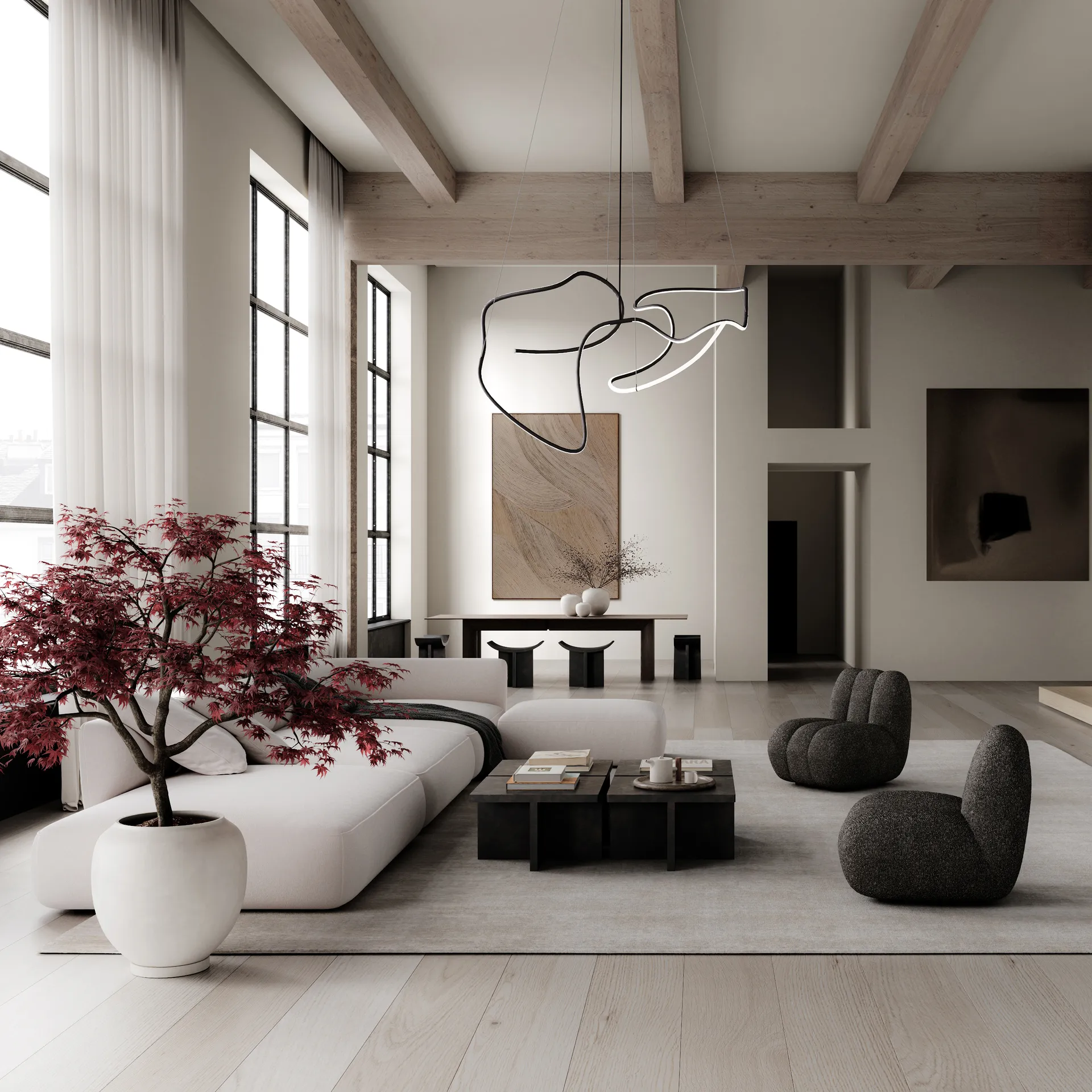 Ghost Chandelier big ceiling lamp, Burned black 101 Copenhagen