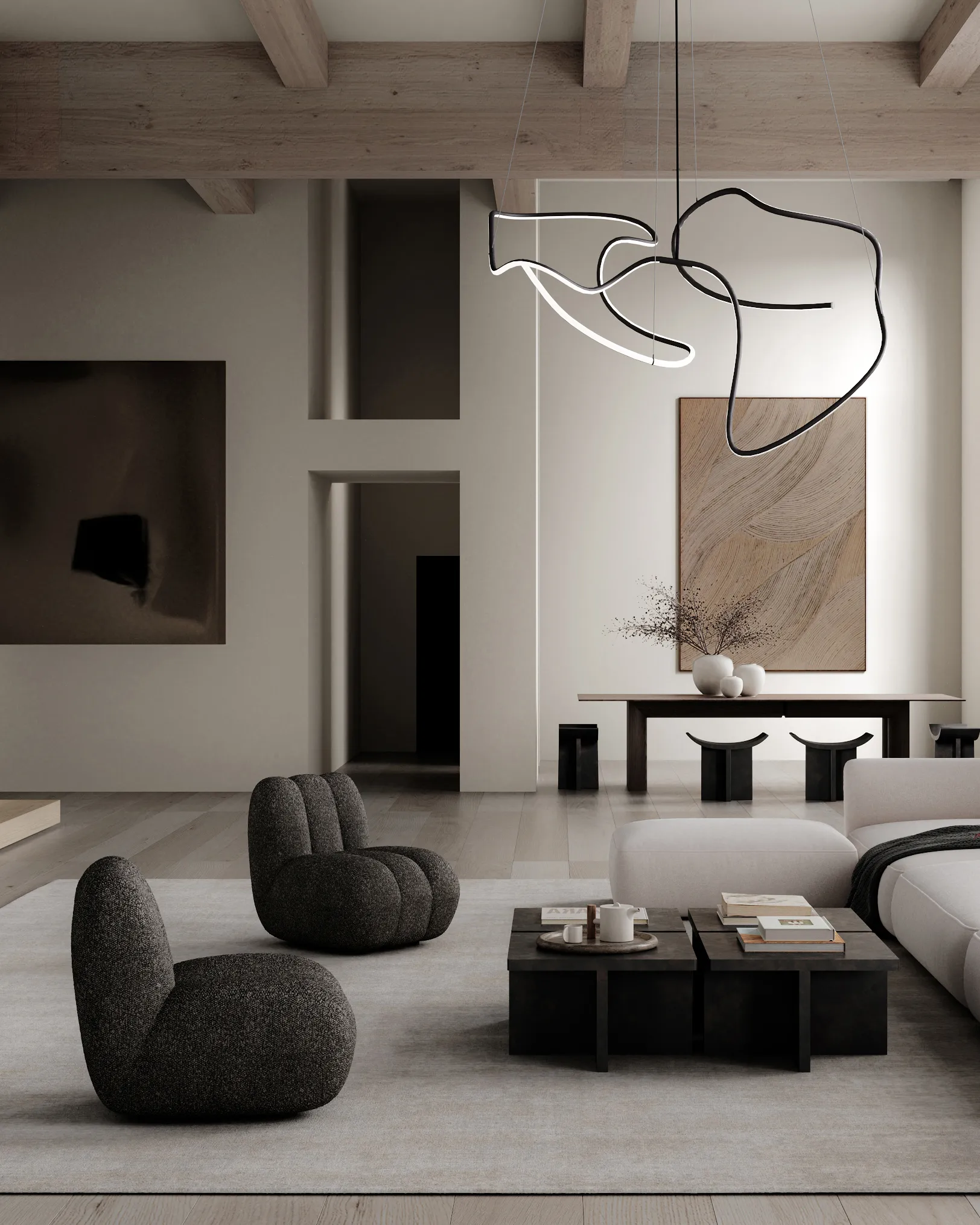 Ghost Chandelier big ceiling lamp, Burned black 101 Copenhagen