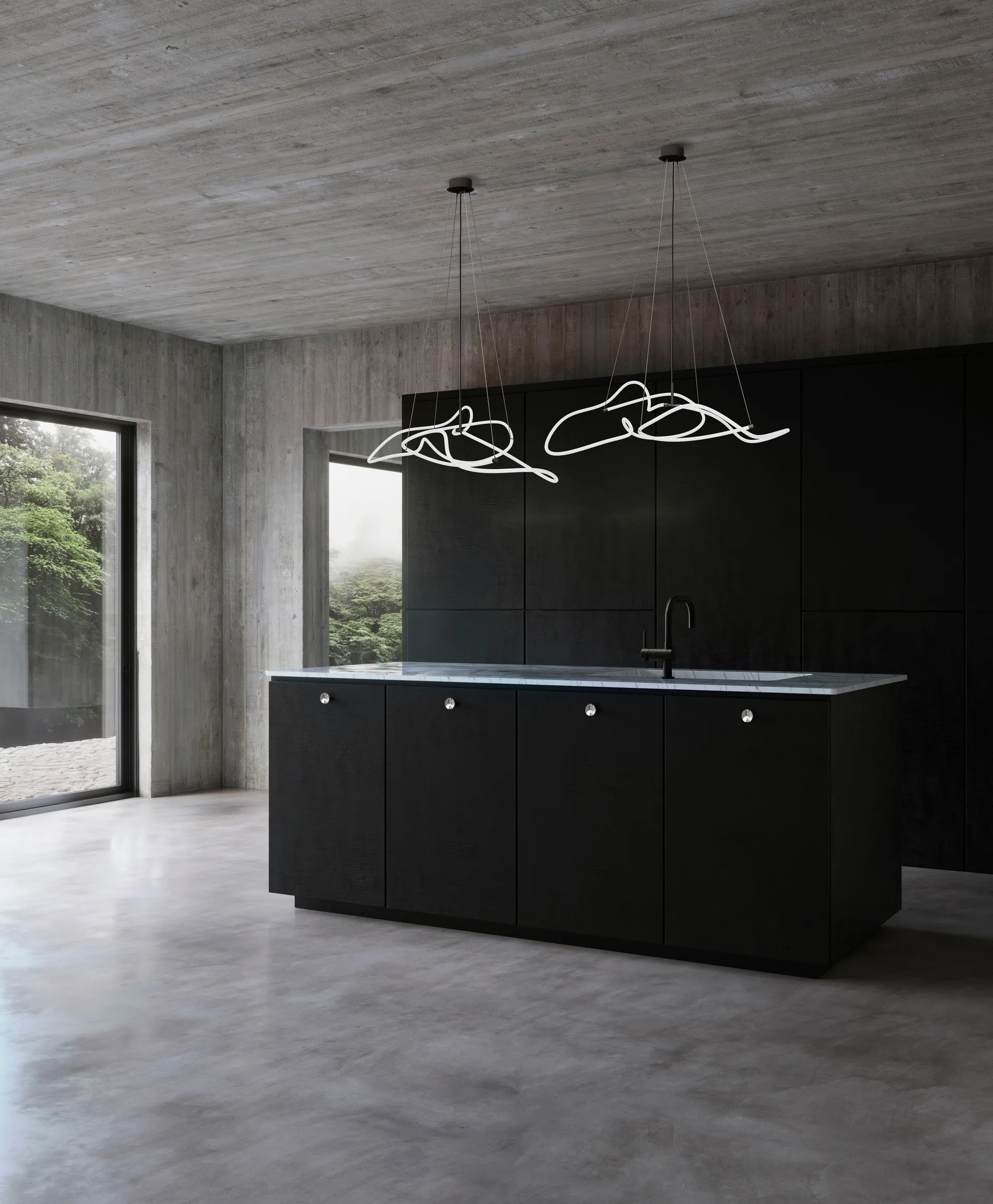 Ghost Chandelier mini ceiling lamp, Burned black 101 Copenhagen