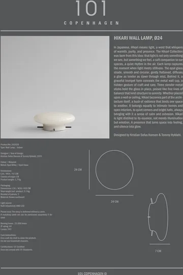 Hikari wall lamp - Opal White, Ø24 cm - 101 Copenhagen
