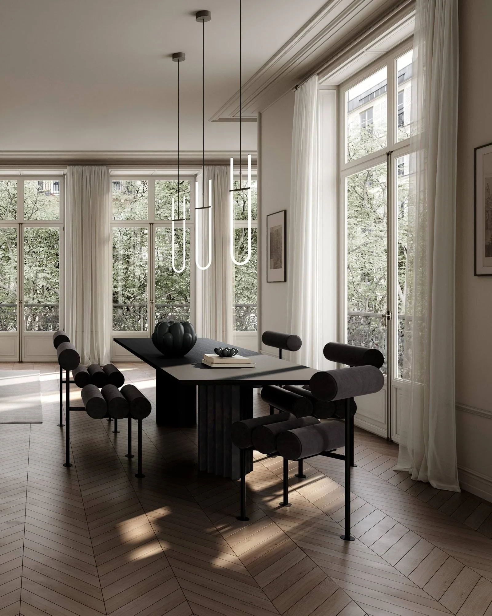 Hiro dining chair, Black frame-peat 101 Copenhagen