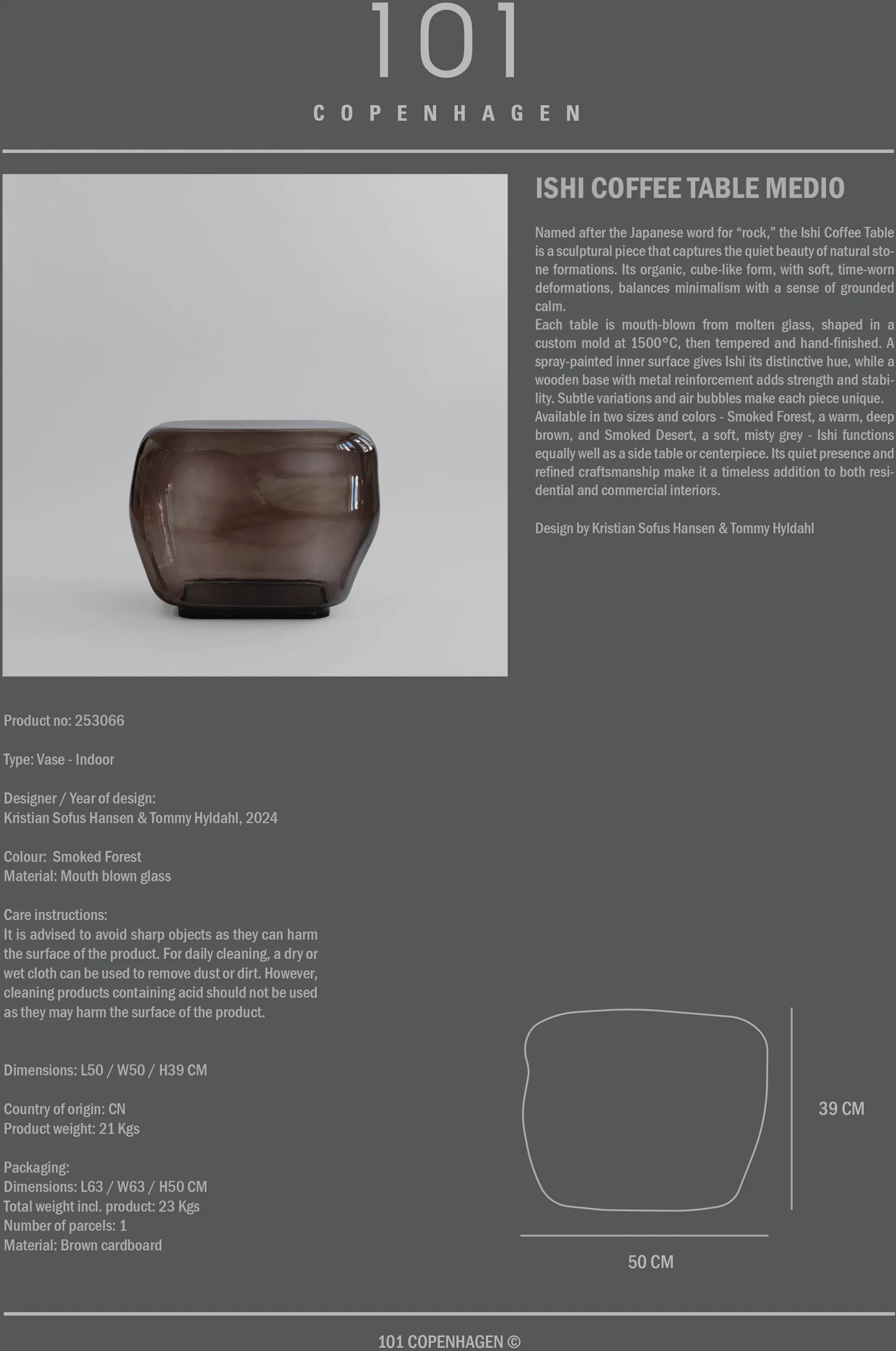 Isis coffee table medium, Smoked forest 101 Copenhagen