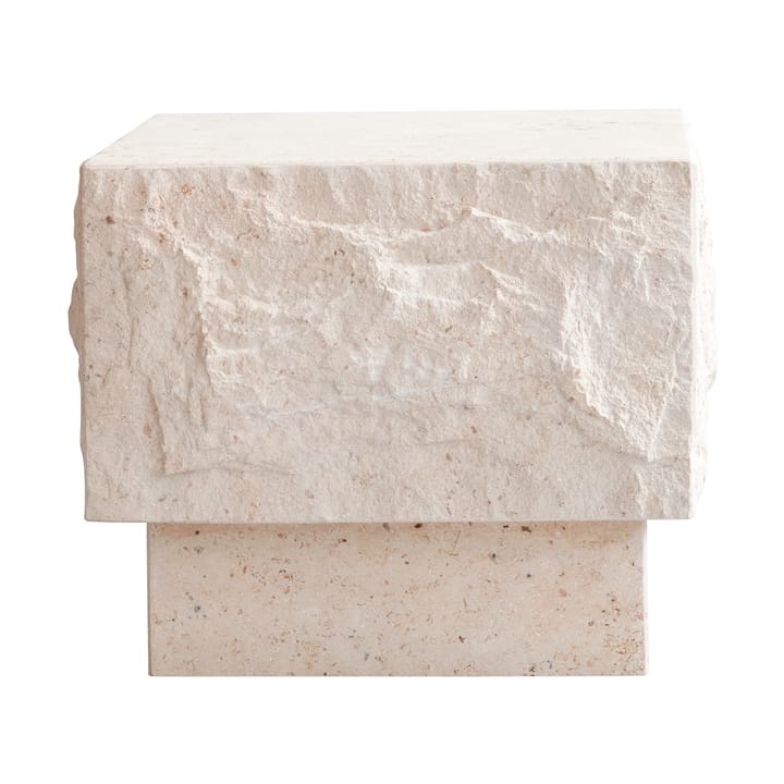 Temple side table low 42x40 cm, Chrome-limestone 101 Copenhagen