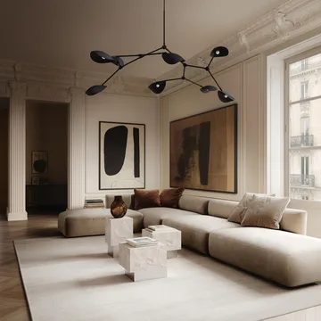 Temple side table low 42x40 cm - Chrome-limestone - 101 Copenhagen