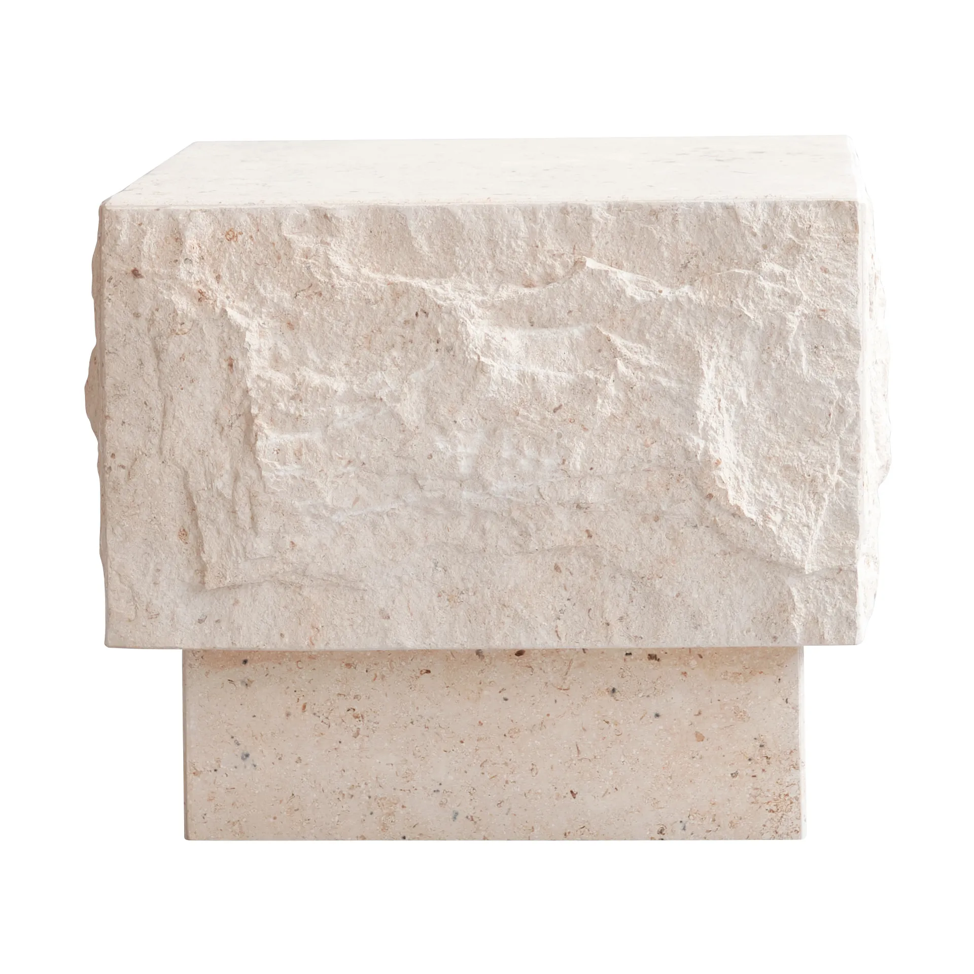 Temple side table low 42x40 cm, Limestone 101 Copenhagen