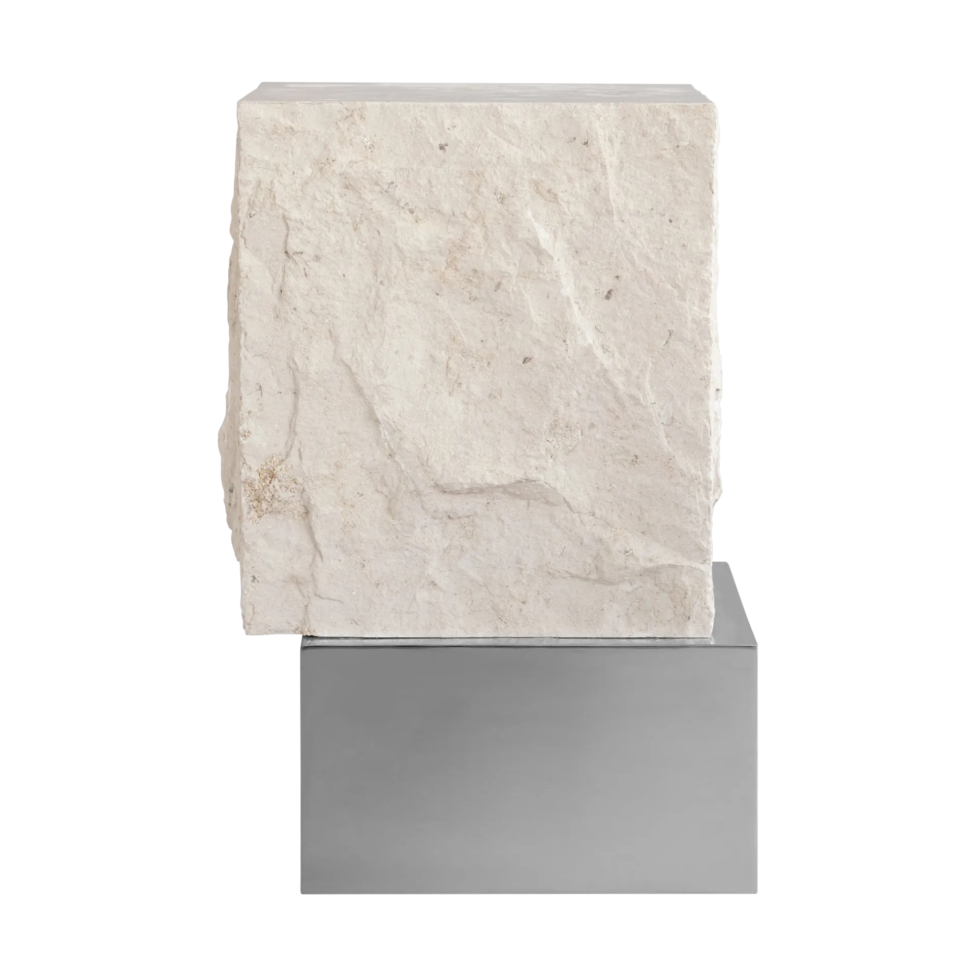 Temple side table tall 50x33 cm, Chrome-limestone 101 Copenhagen