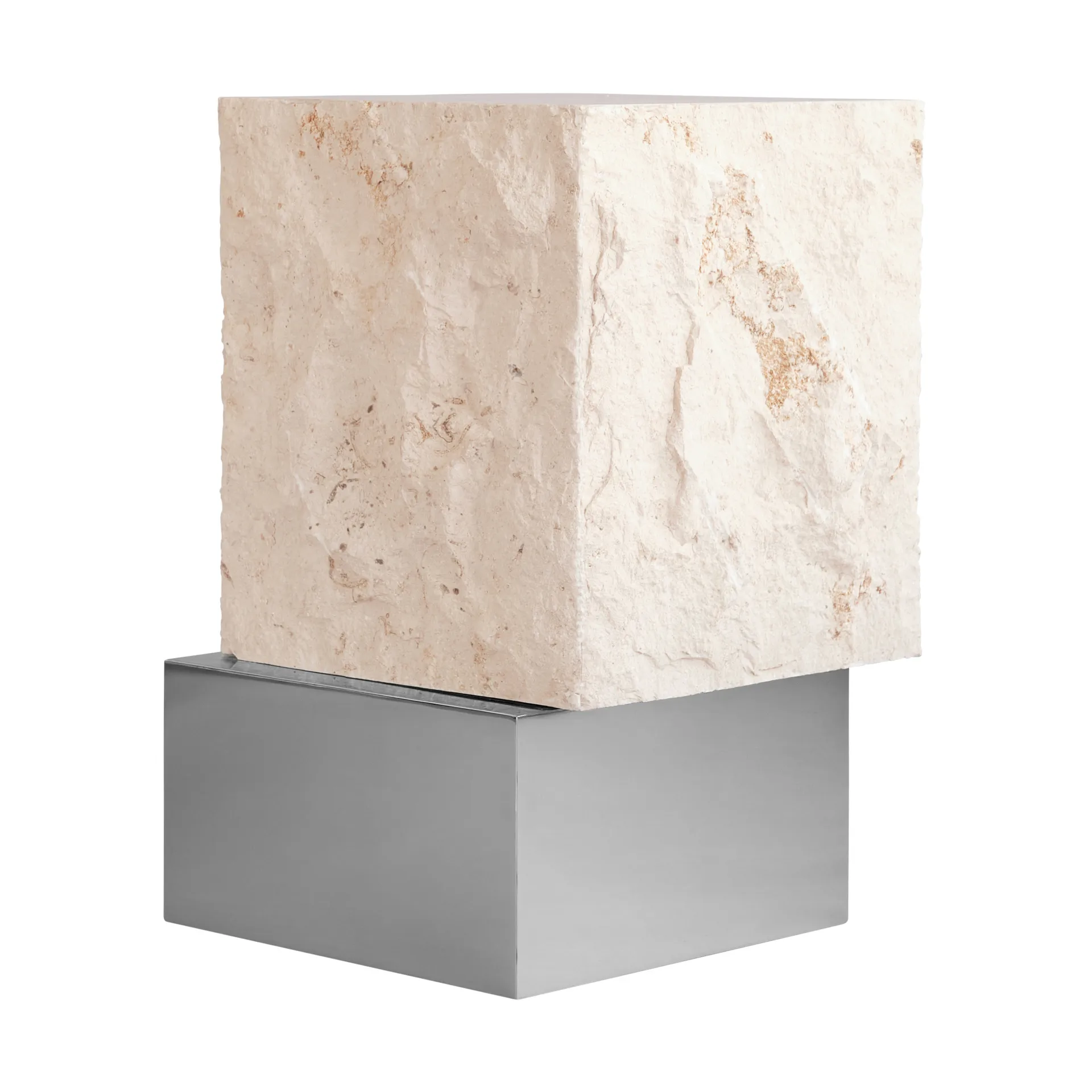 Temple side table tall 50x33 cm, Chrome-limestone 101 Copenhagen