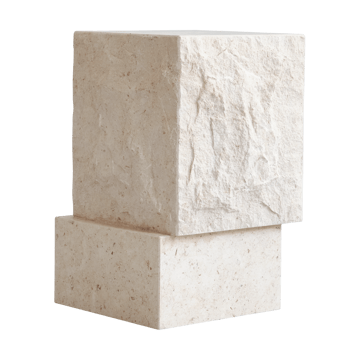 Temple side table tall 50x33 cm - Chrome-limestone - 101 Copenhagen