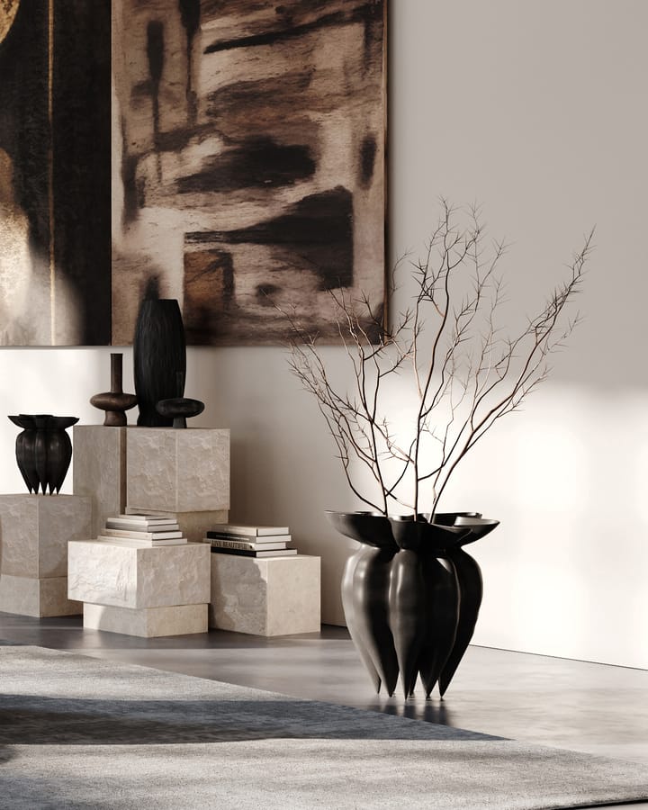 Temple side table tall 50x33 cm, Chrome-limestone 101 Copenhagen