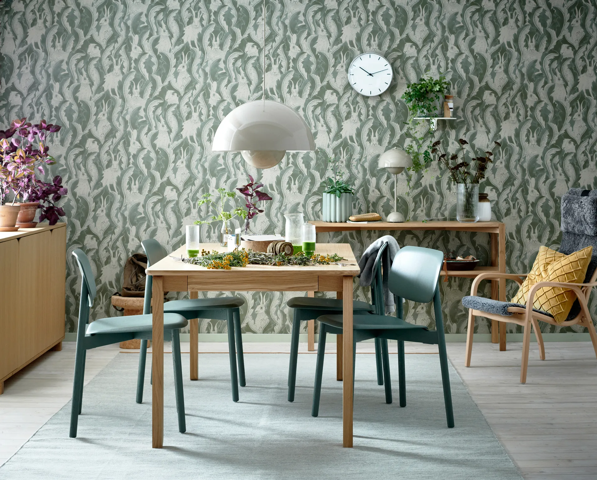 Alfred dining table 90x160 cm, White pigmented oak 1898