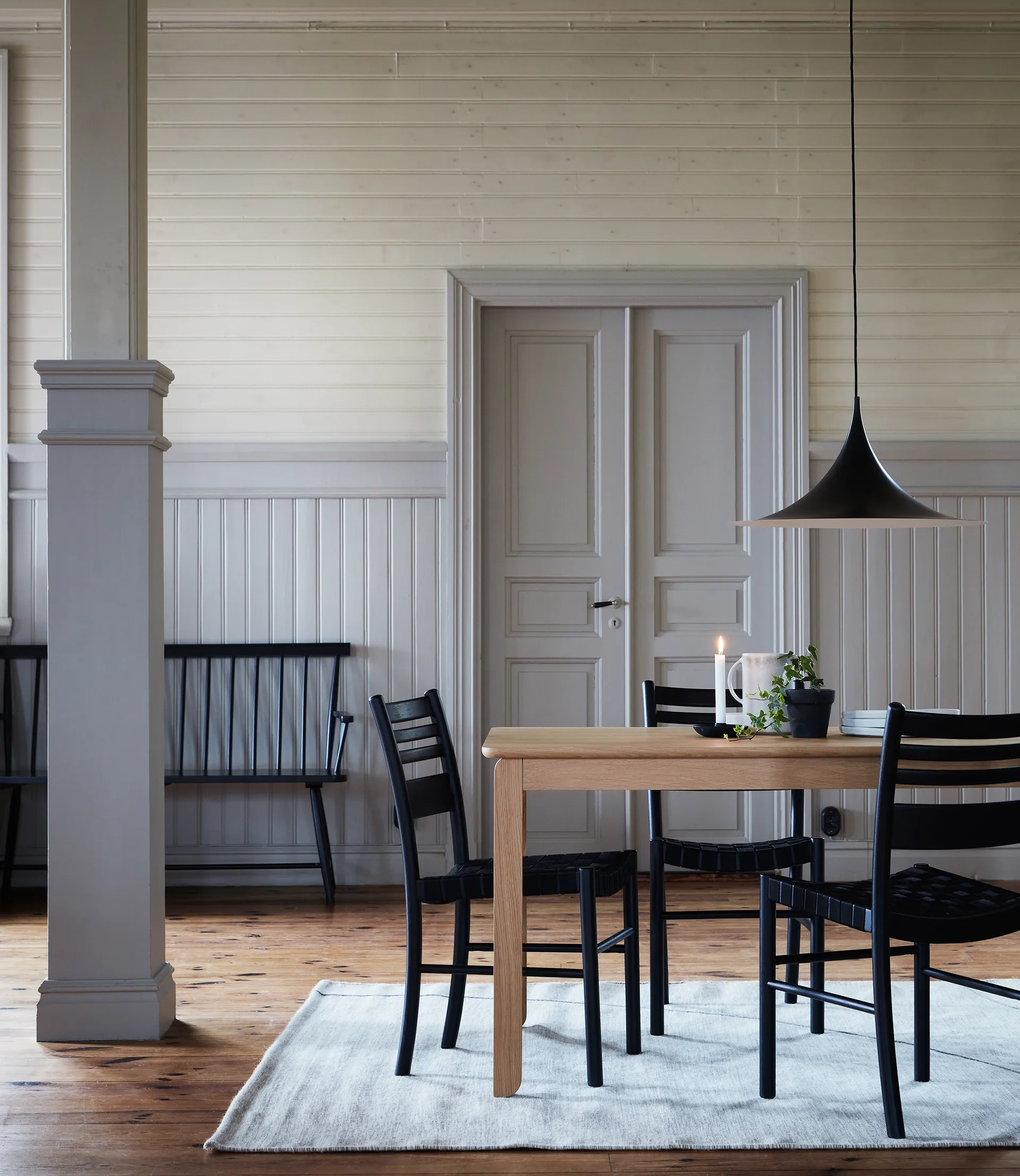 Alfred dining table 90x220 cm, White pigmented oak 1898