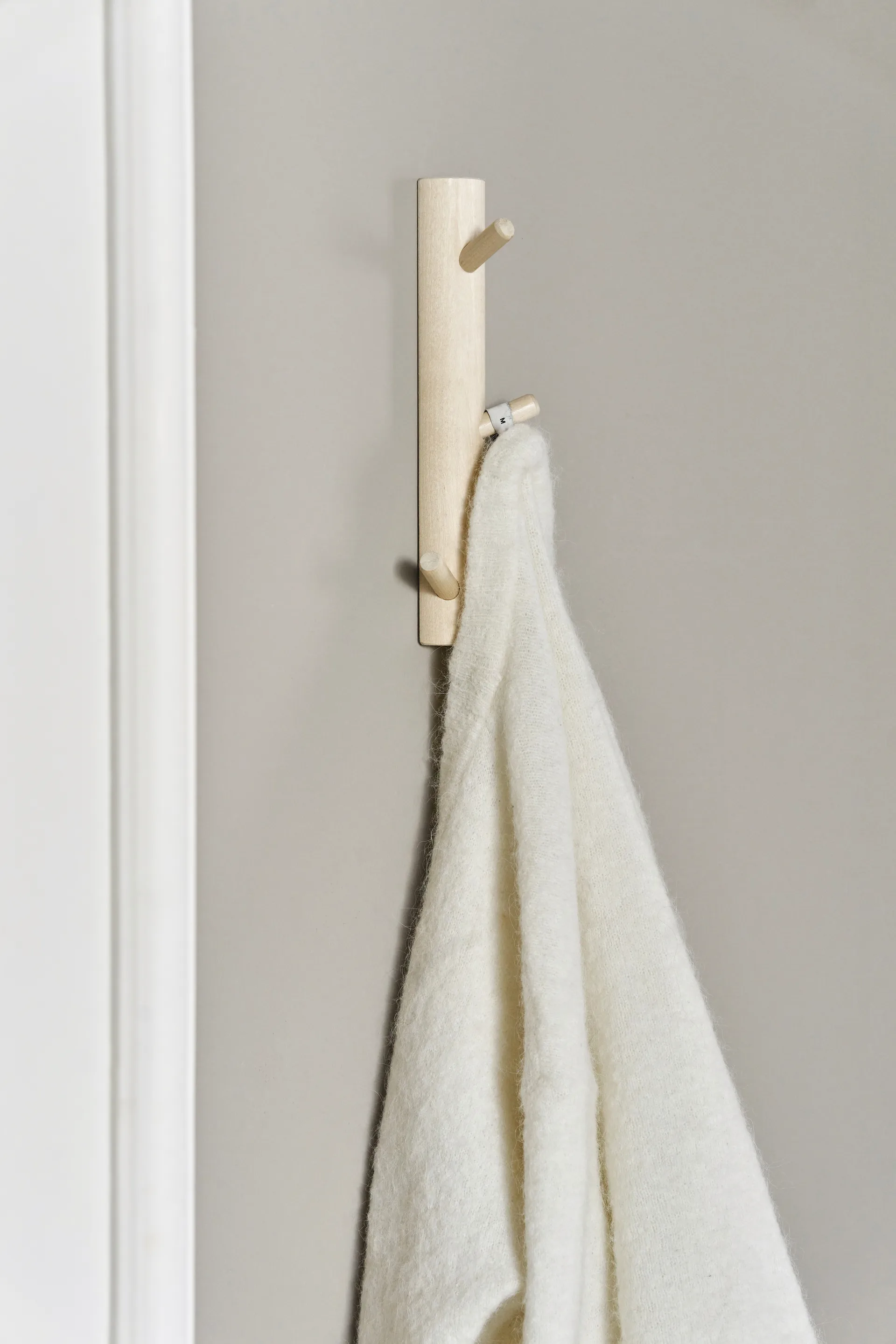 Allsarp vertical coat rack, 3 hooks, Birch 1898