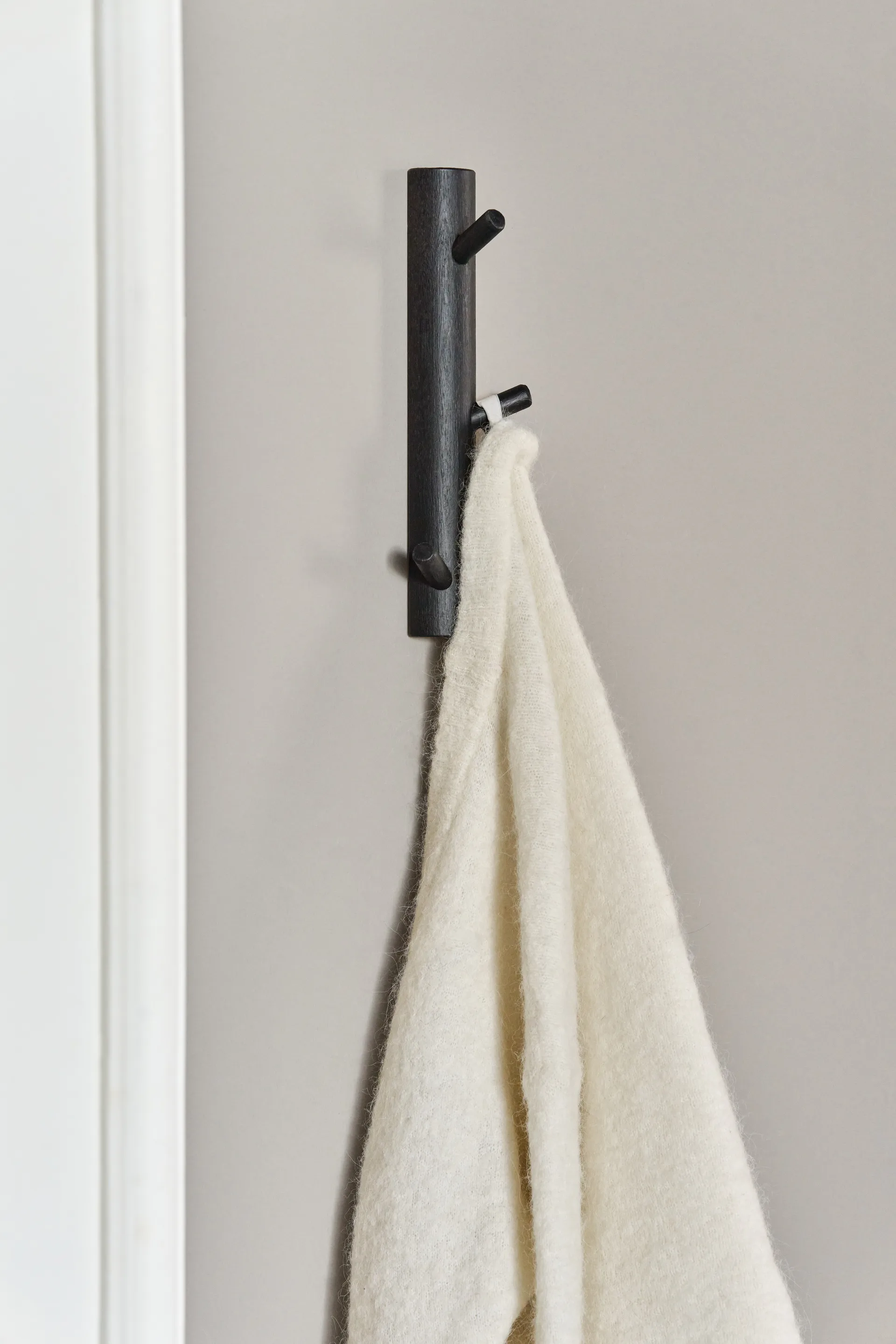 Allsarp vertical coat rack, 3 hooks, Black painted birch 1898