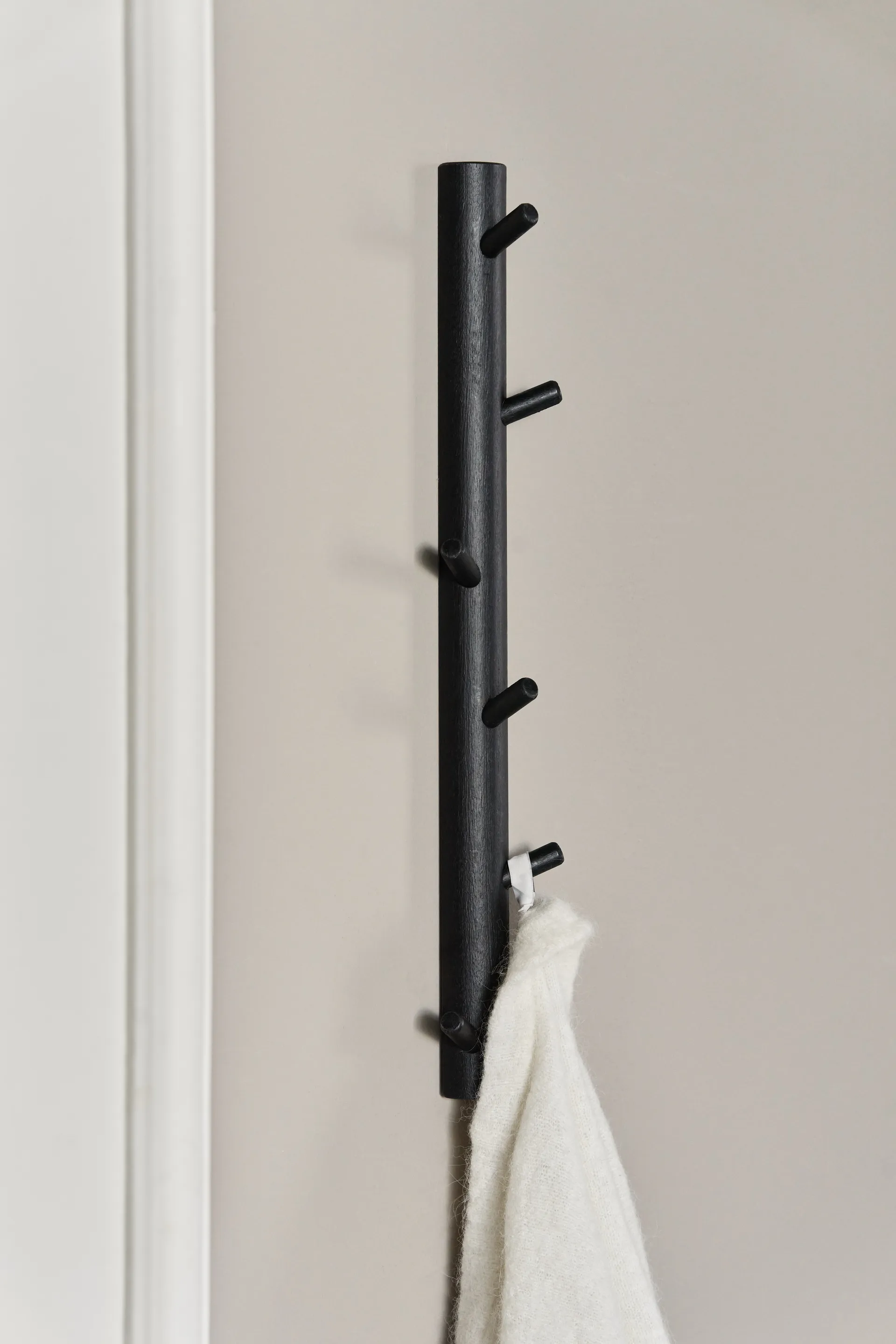 Allsarp vertical coat rack, 6 hooks, Black painted birch 1898