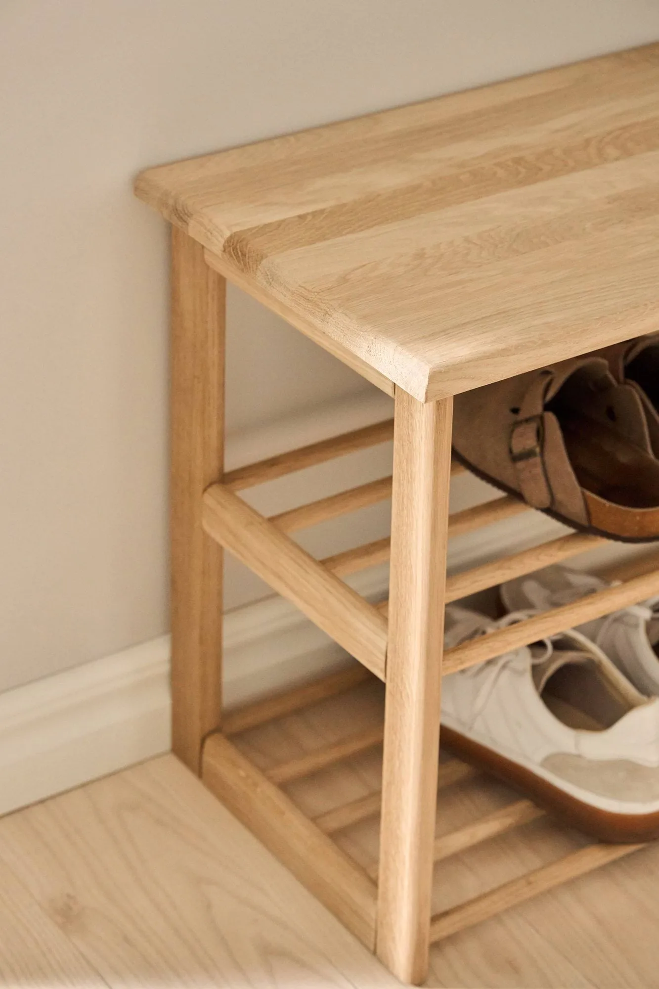 Bäckebo shoe rack with seat, Oak, 80x48x30 cm 1898