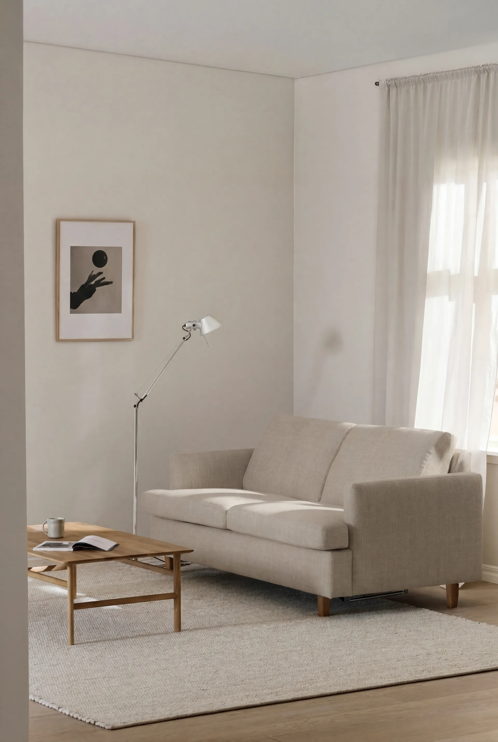 Binga 2-seater sofa bed, Same Beige 6670-dark-stained ash 1898