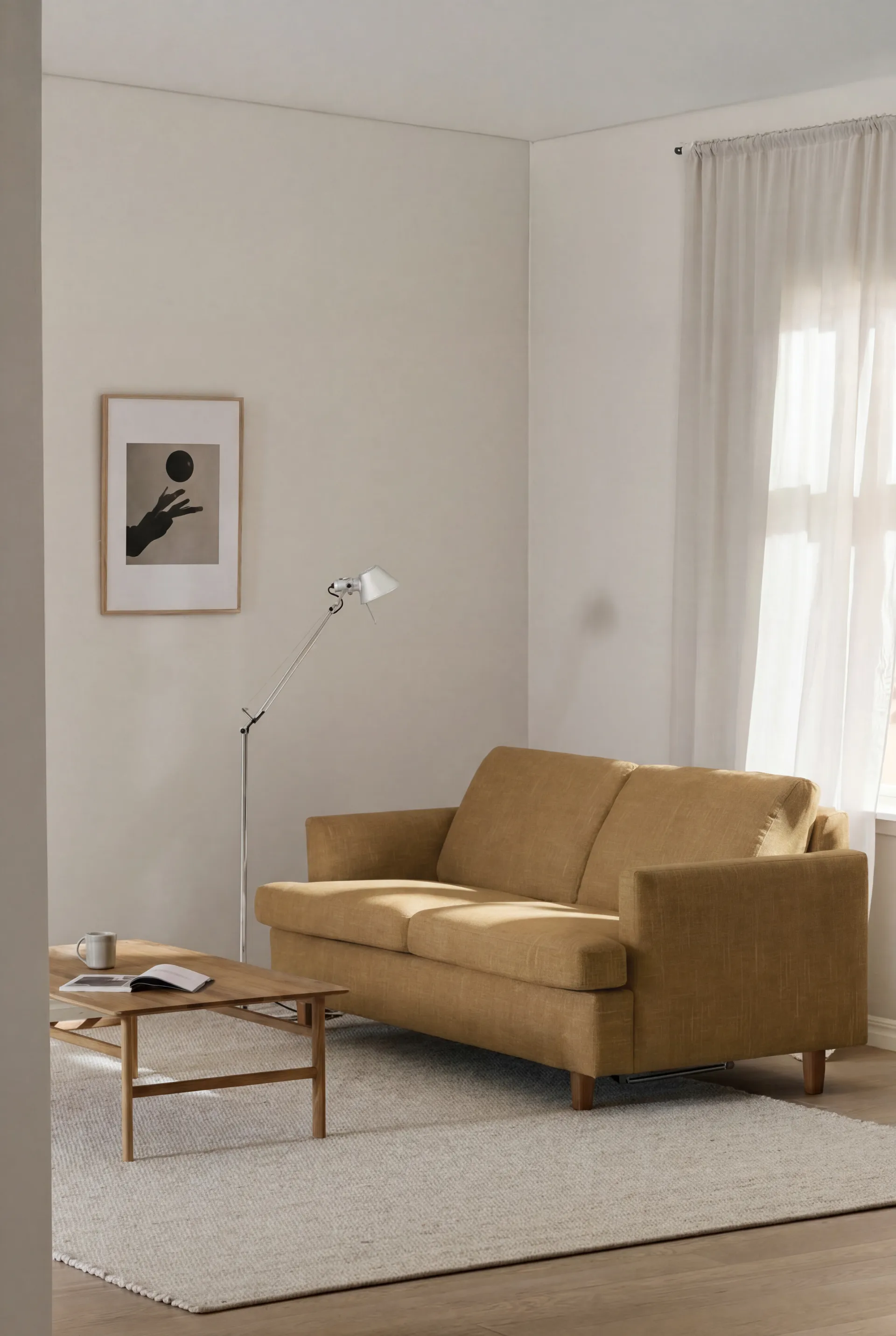Binga 2,5-seater sofa bed, Same Ochre 6676-oak-stained ash 1898