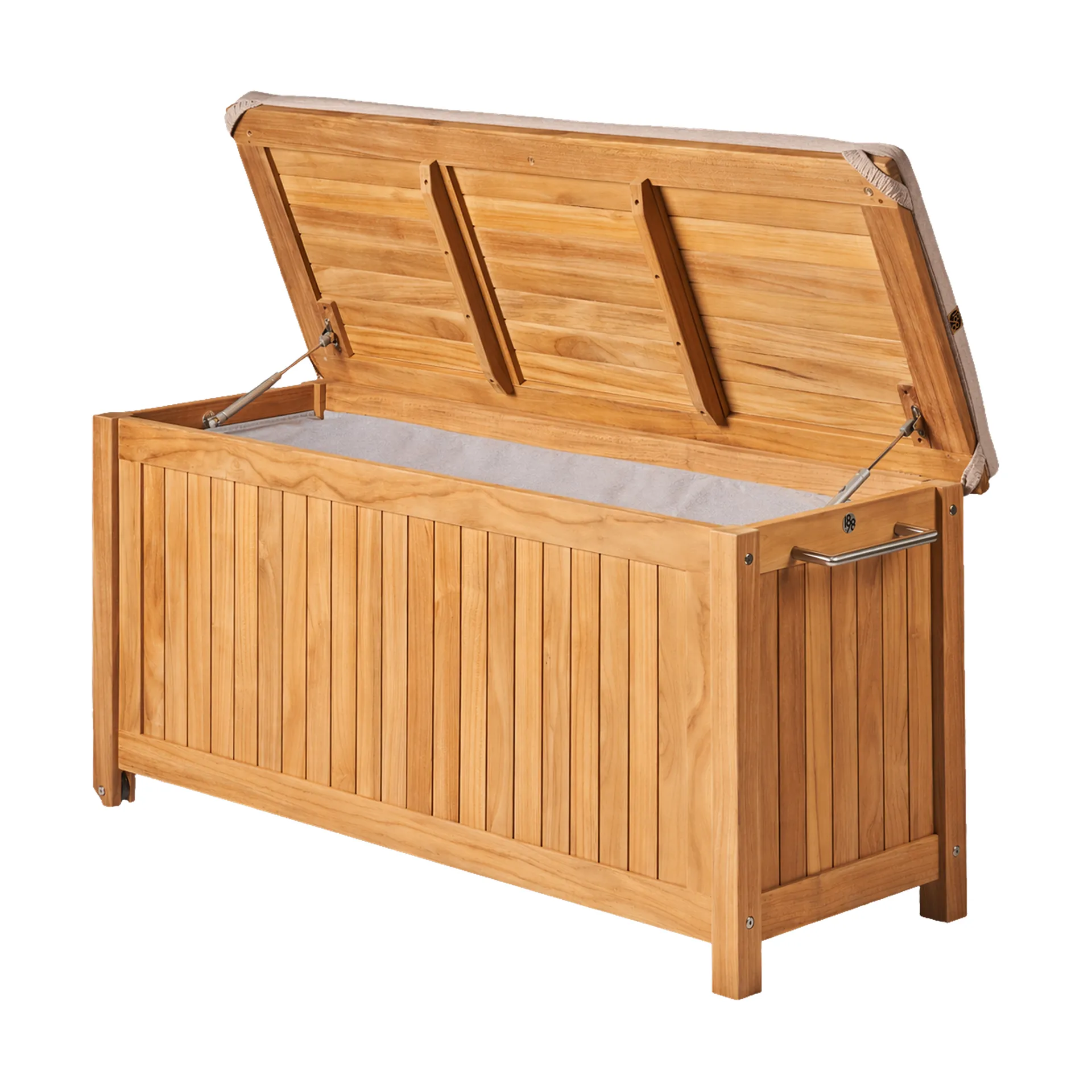Bjärknäs cushion box with wheels S 130x50x60 cm, Teak 1898