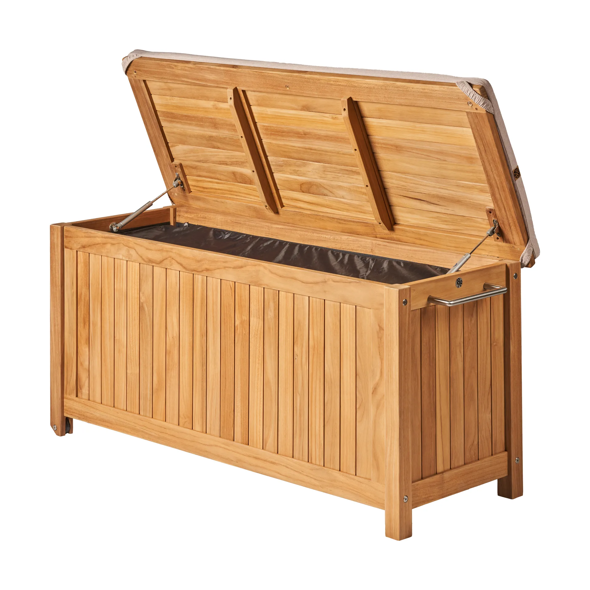 Bjärknäs cushion box with wheels S 130x50x60 cm, Teak 1898