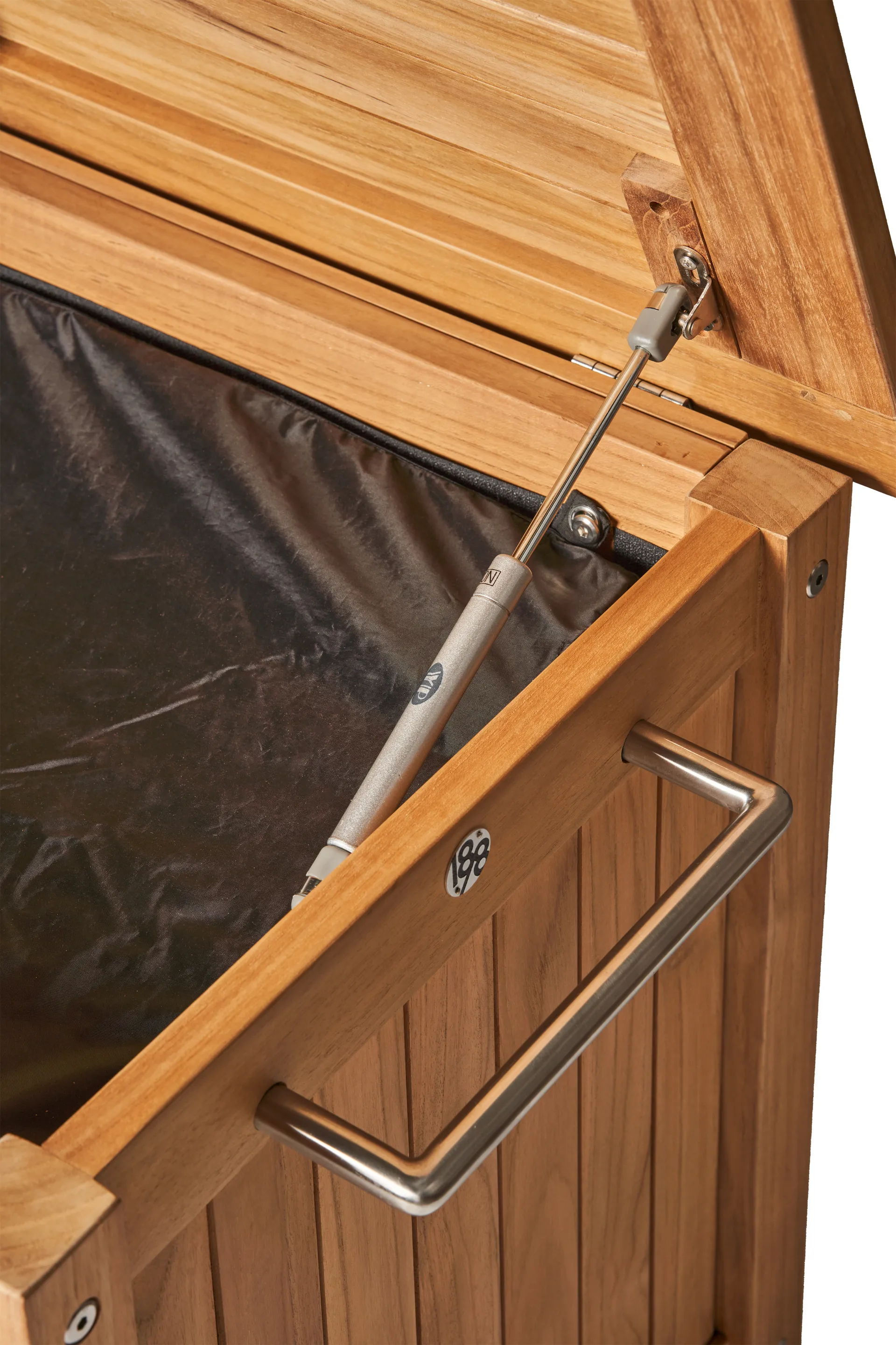 Bjärknäs cushion box with wheels S 130x50x60 cm, Teak 1898