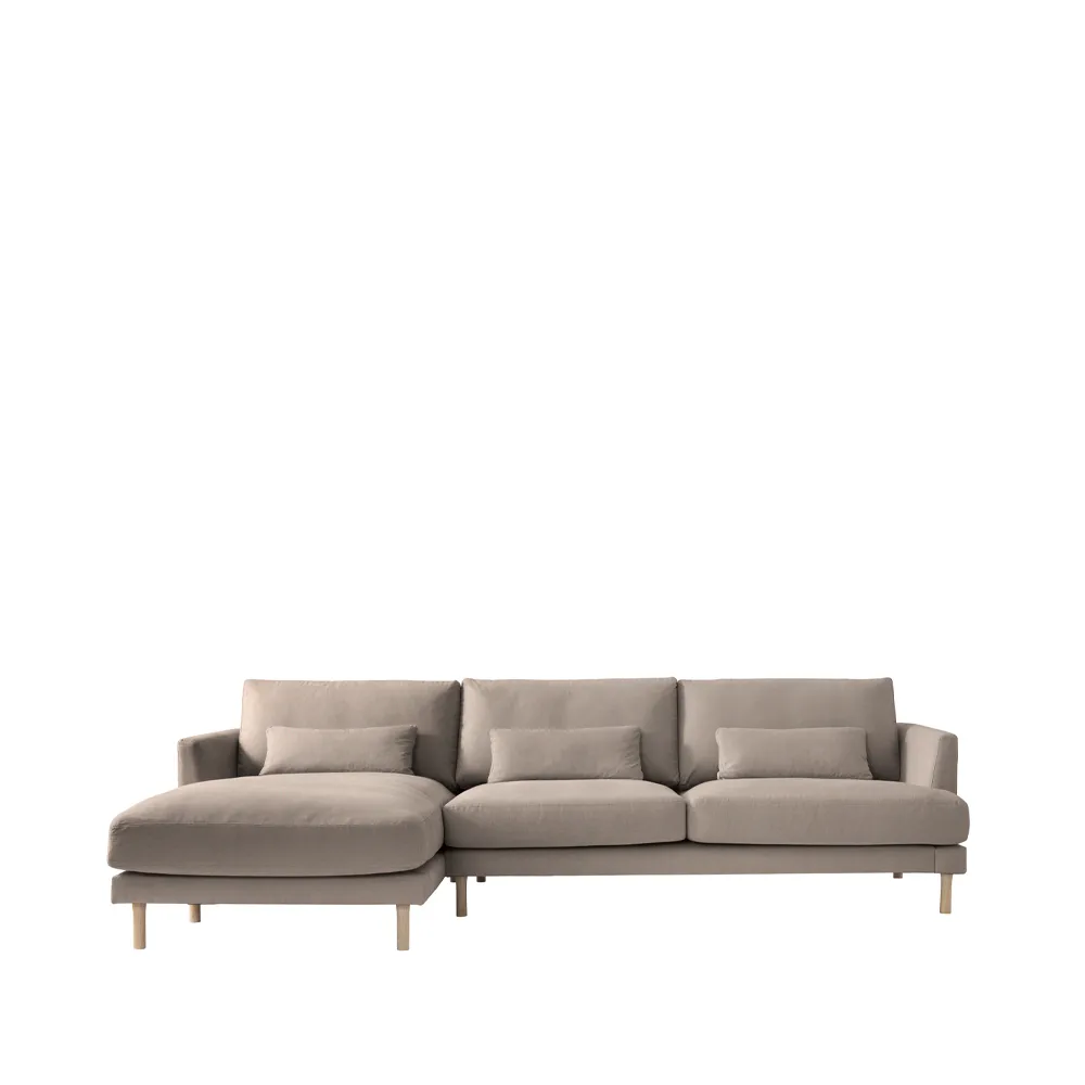 Bredhult C2 modul sofa, Fabric stone. White oiled oak legs 1898