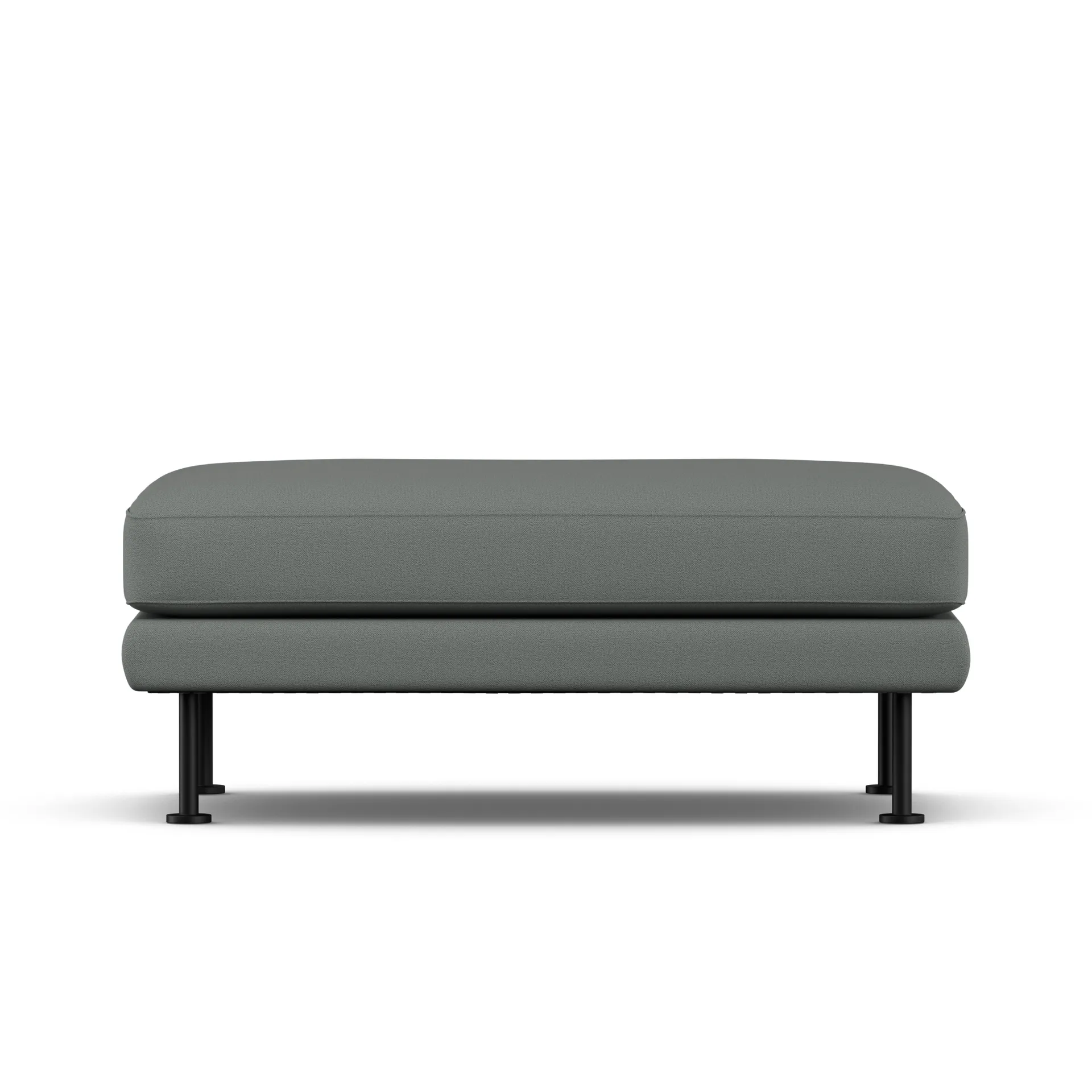 Bredhult footstool, Caleido Grey 1240-black steel 1898