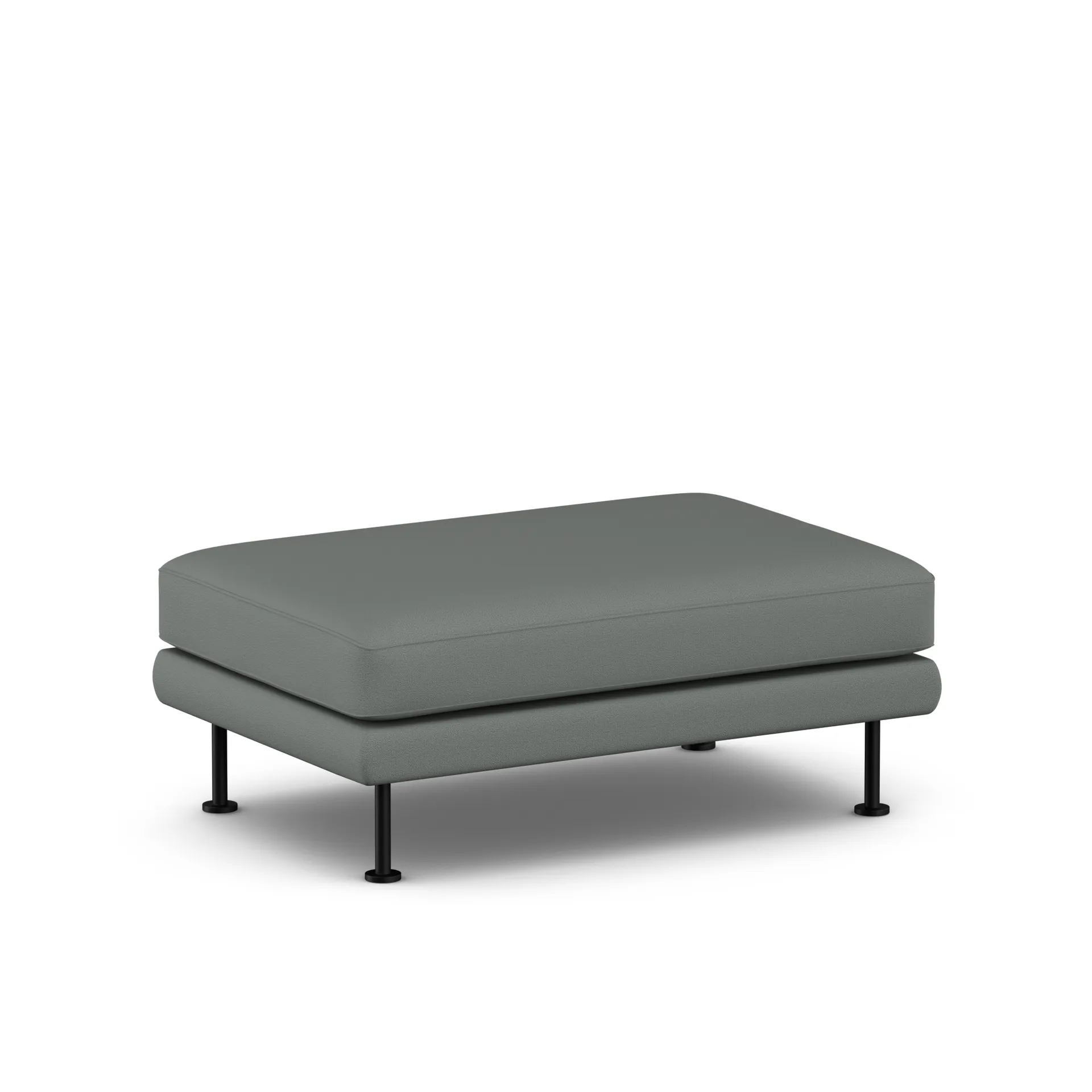 Bredhult footstool, Caleido Grey 1240-black steel 1898