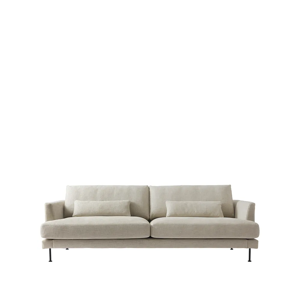 Bredhult sofa, 3-seat fabric bern 0341 beige. black steelleg 1898