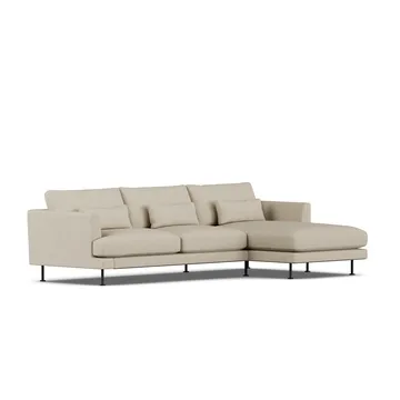 Bredhult sofa - Bern Beige 0341-black steel, 2,5-seater C1 - 1898