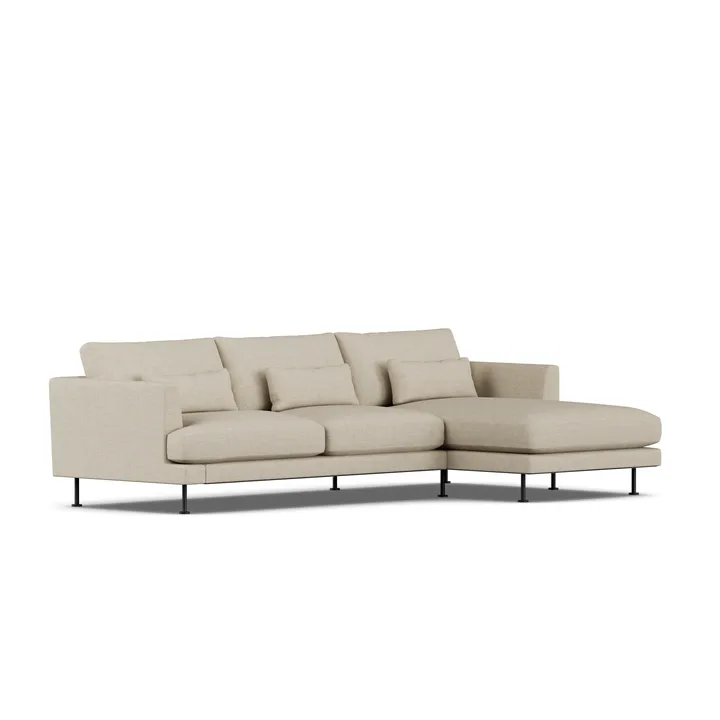 Bredhult sofa - Bern Beige 0341-black steel, 2,5-seater C1 - 1898