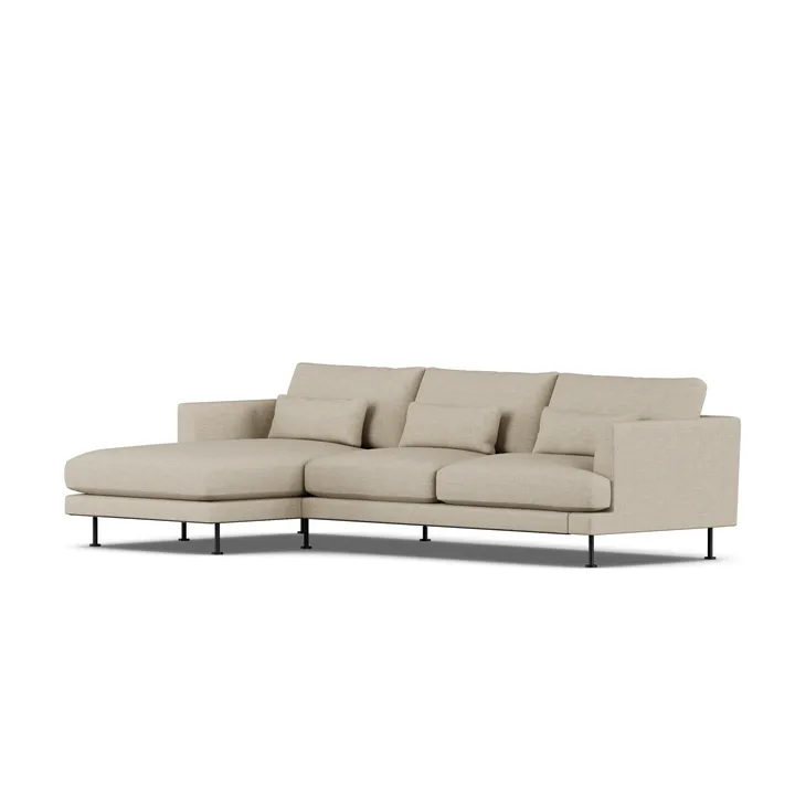 Bredhult sofa - Bern Beige 0341-black steel, 2,5-seater C2 - 1898