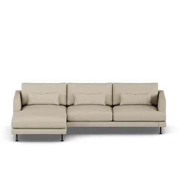 Bredhult sofa - Bern Beige 0341-black steel, 2,5-seater C2 - 1898