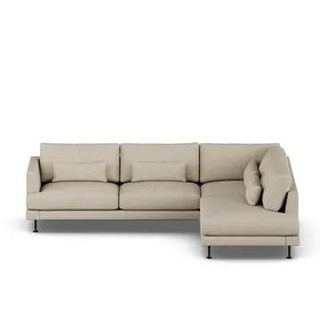 Bredhult sofa - Bern Beige 0341-black steel, 3-seater A1 - 1898