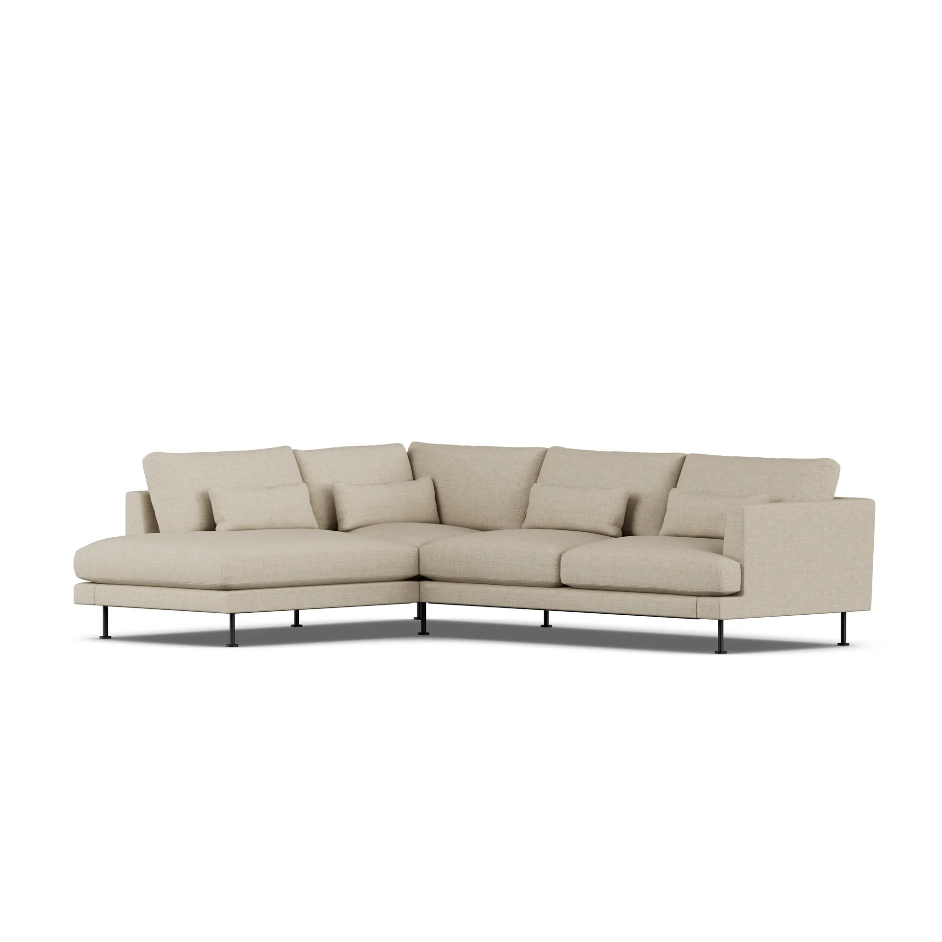 Bredhult sofa, Bern Beige 0341-black steel, 3-seater A2 1898