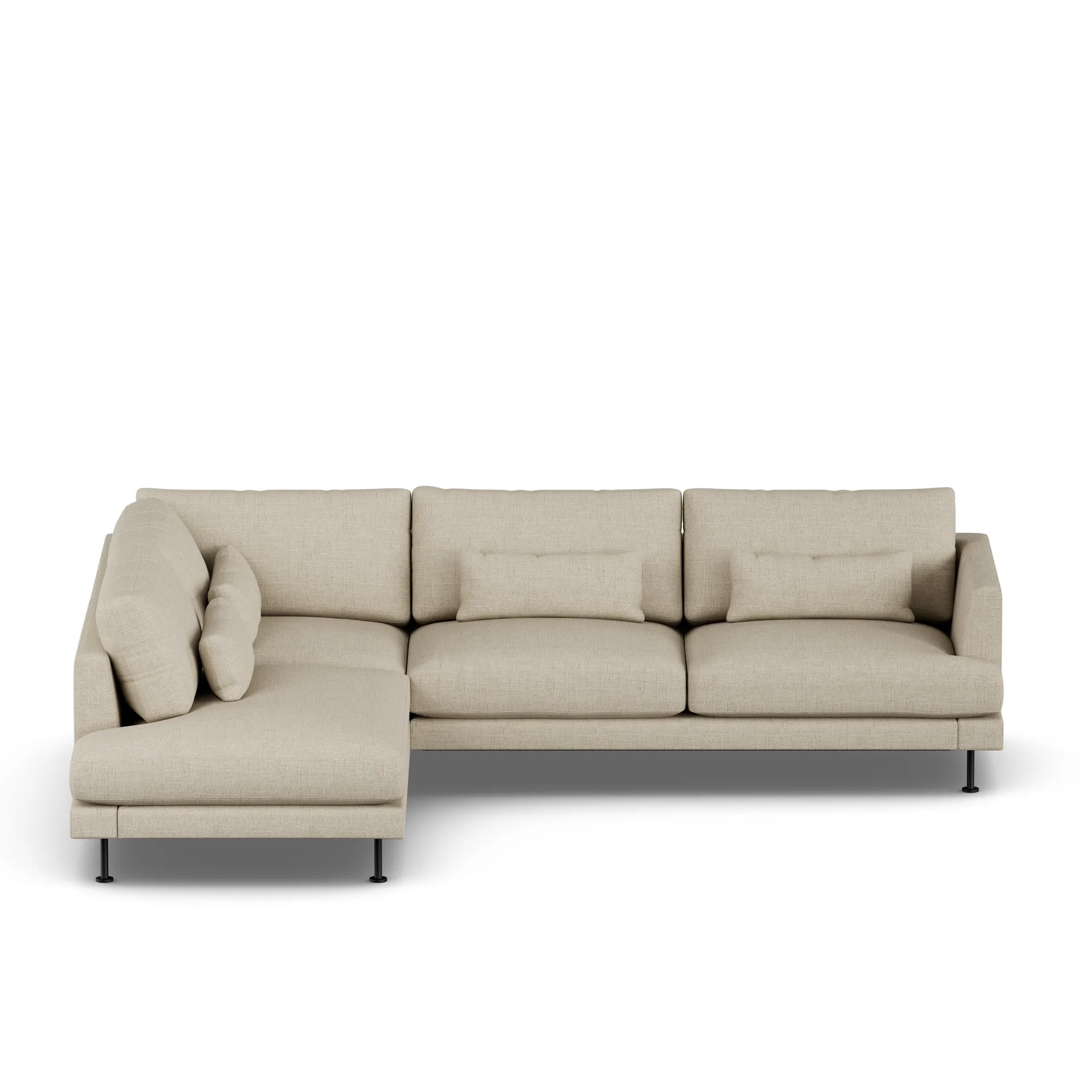 Bredhult sofa, Bern Beige 0341-black steel, 3-seater A2 1898