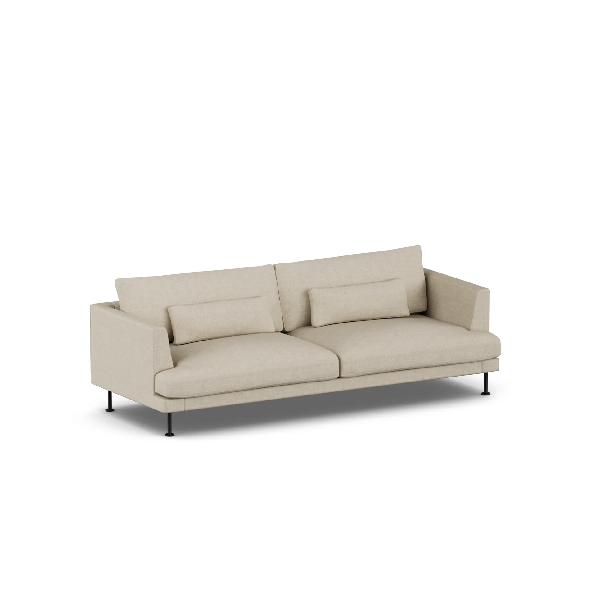Bredhult sofa, Bern Beige 0341-black steel, 3-seater 1898