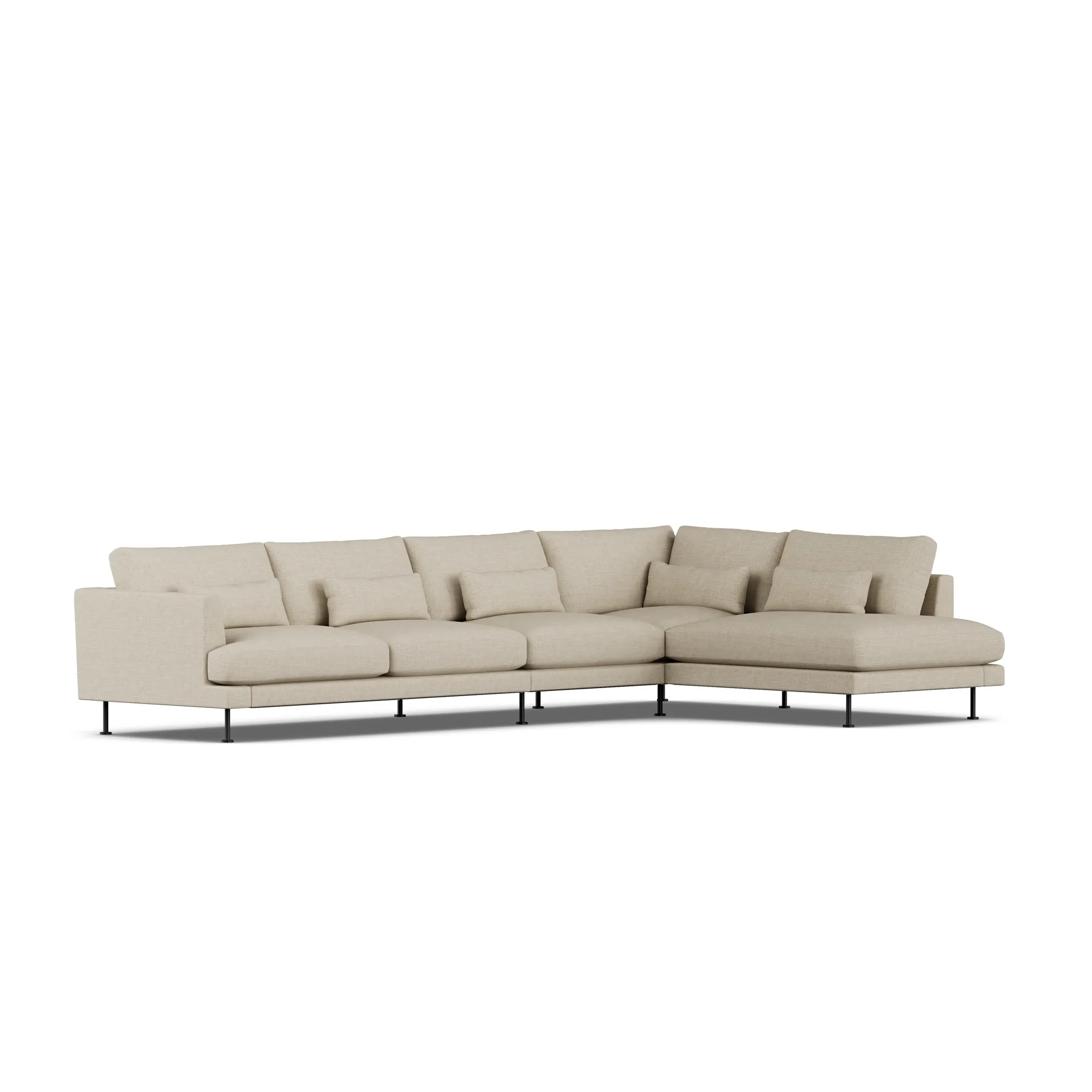 Bredhult sofa, Bern Beige 0341-black steel, 4-seater B1 1898