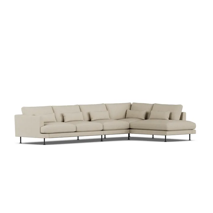 Bredhult sofa - Bern Beige 0341-black steel, 4-seater B1 - 1898