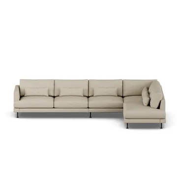 Bredhult sofa - Bern Beige 0341-black steel, 4-seater B1 - 1898