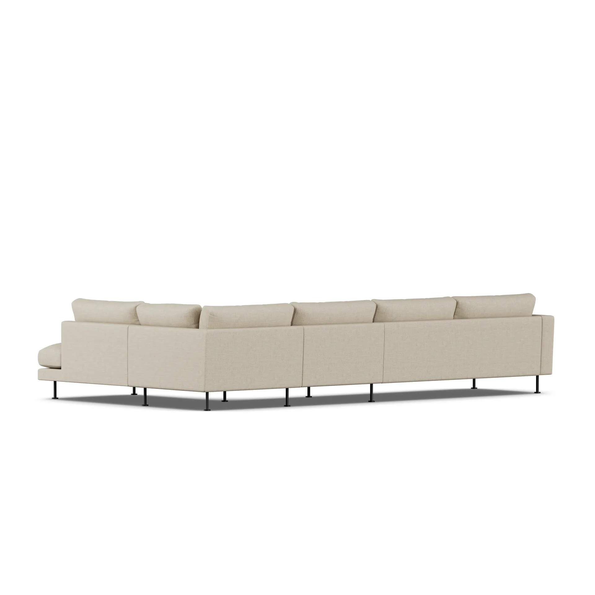 Bredhult sofa, Bern Beige 0341-black steel, 4-seater B1 1898